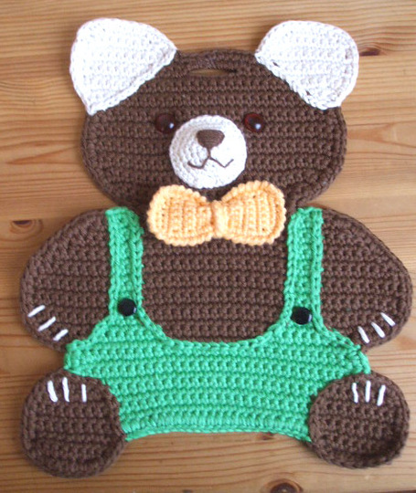 Häkelanleitung mit Zählmuster für ein süßes Topflappen Paar - Teddybär Mädchen + Junge - Anleitung zum Häkeln