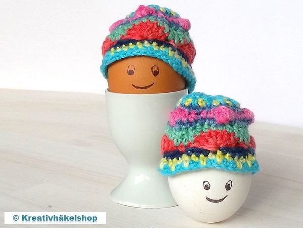 Crocheted Colorful Egg Cozies