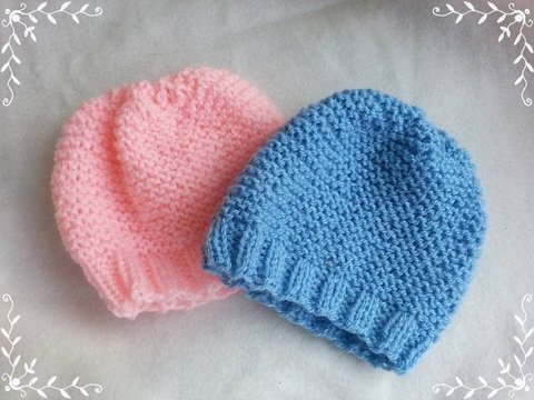Strickanleitung Babymütze bis 6 Monate- für Jungen und Mädchen tragbar