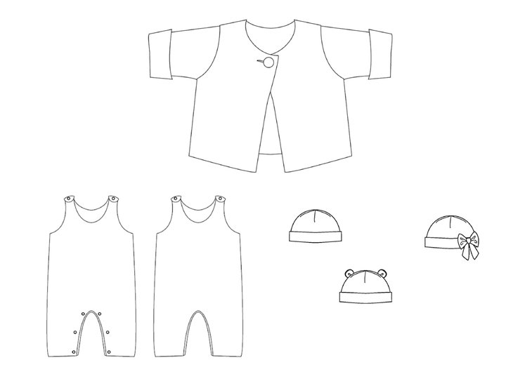 Baby Set PLINIO FILIPPA BUBU – Overall Jacke Mütze 56/62–92/98