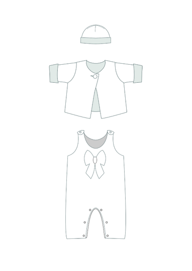 Lined Baby Jacket + Romper + Hat Sewing Pattern Bundle