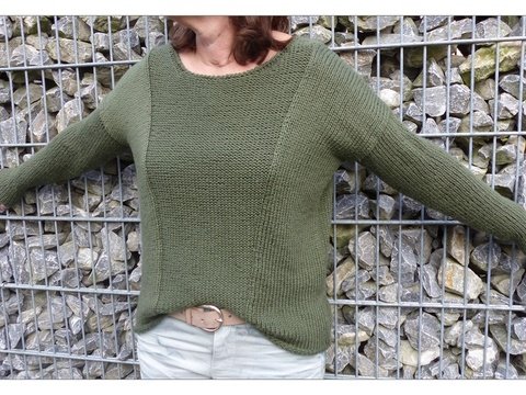 Lässiger Pullover , Strickanleitung Größe S - XL