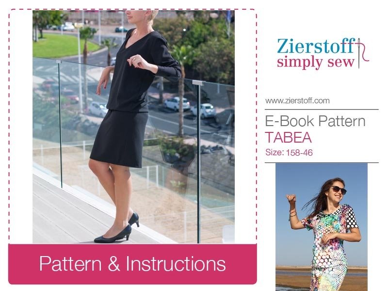 TABEAs dress pattern & E-Book, sizes 158 – women´s 46 / Kids M – women´s L/XL