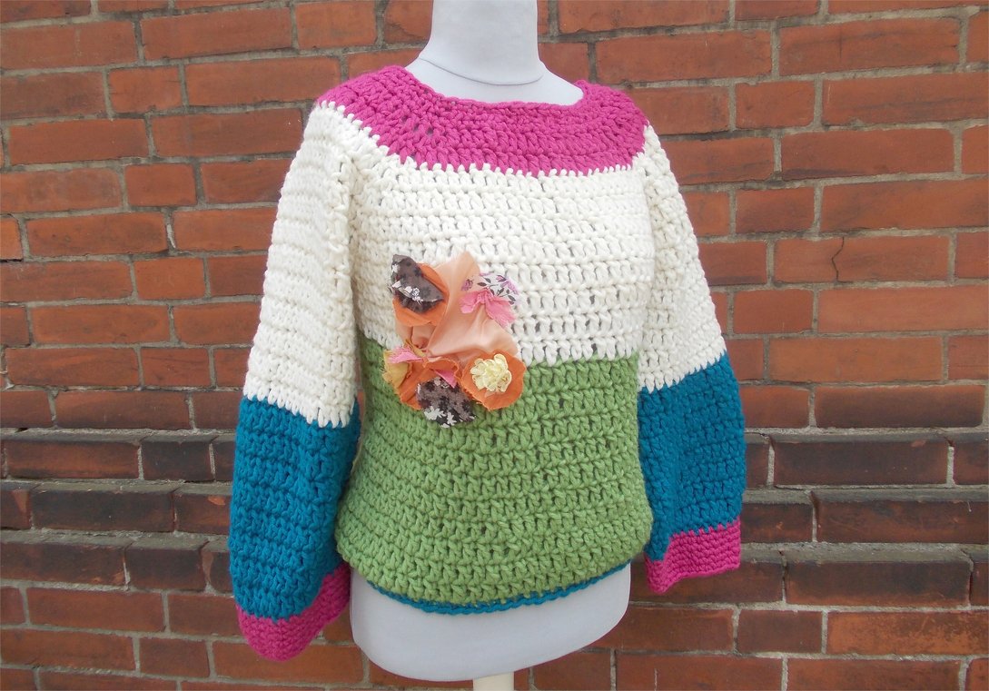 Häkelpullover, gehäkeltes Pulloverkleid, unisex, LFHP01 - Bild 8