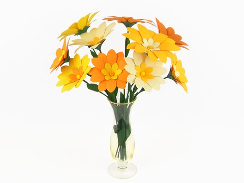 Papierblumen in Gelb – Bastelvorlagen und Anleitung