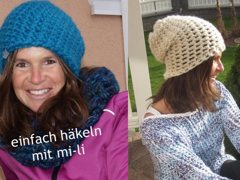 Beanie fingergehäkelt