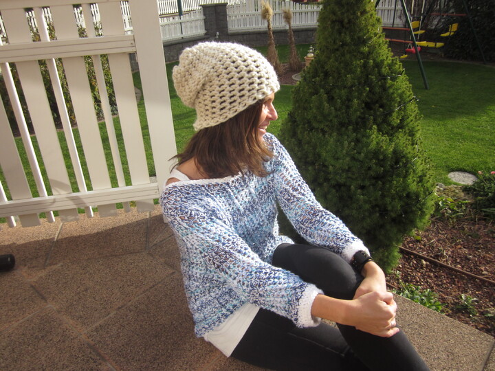 Beanie fingergehäkelt