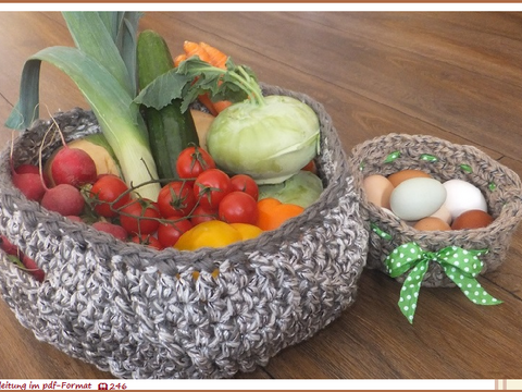 "Wolly" robuster Häkelkorb / Utensilo - vielseitig verwendbar 