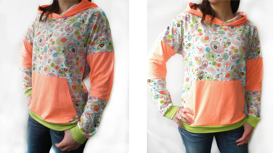 Hedis sweatshirt / hoody pattern, sizes 158 – 42 (Kids M – women´s M/L)