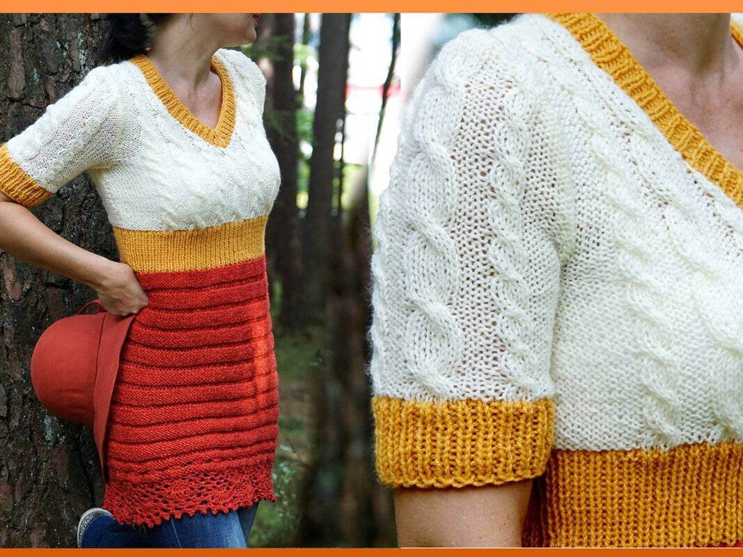 Tunika stricken - Strickanleitung - Gr. 36/38 -