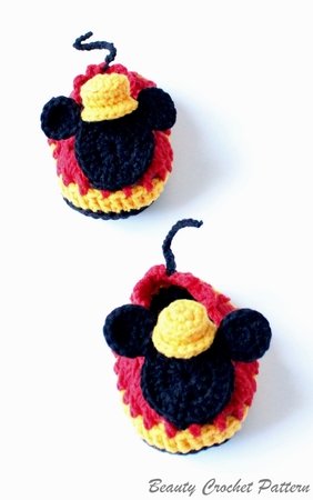 Baby Crochet Shoes Mr.M Mouse