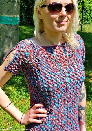 Knitting Pattern for a tunic / top in mesh in all sizes | Tunic ROSE
