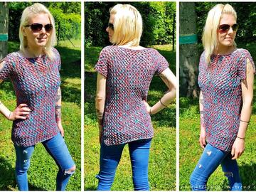 Strickanleitung für Tunika / Top in Netzoptik in allen Größen | Tunika ROSE