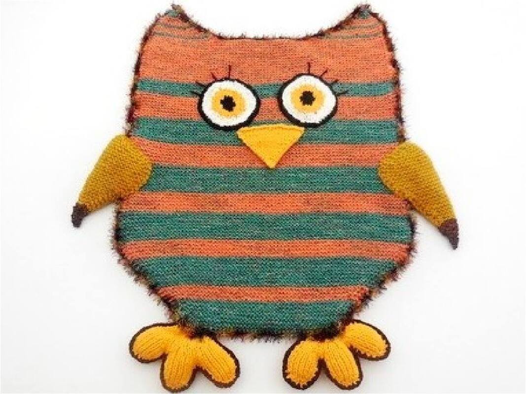 Strickanleitung - Kinderdecke - Schlupfdecke - Fußsack - Eule