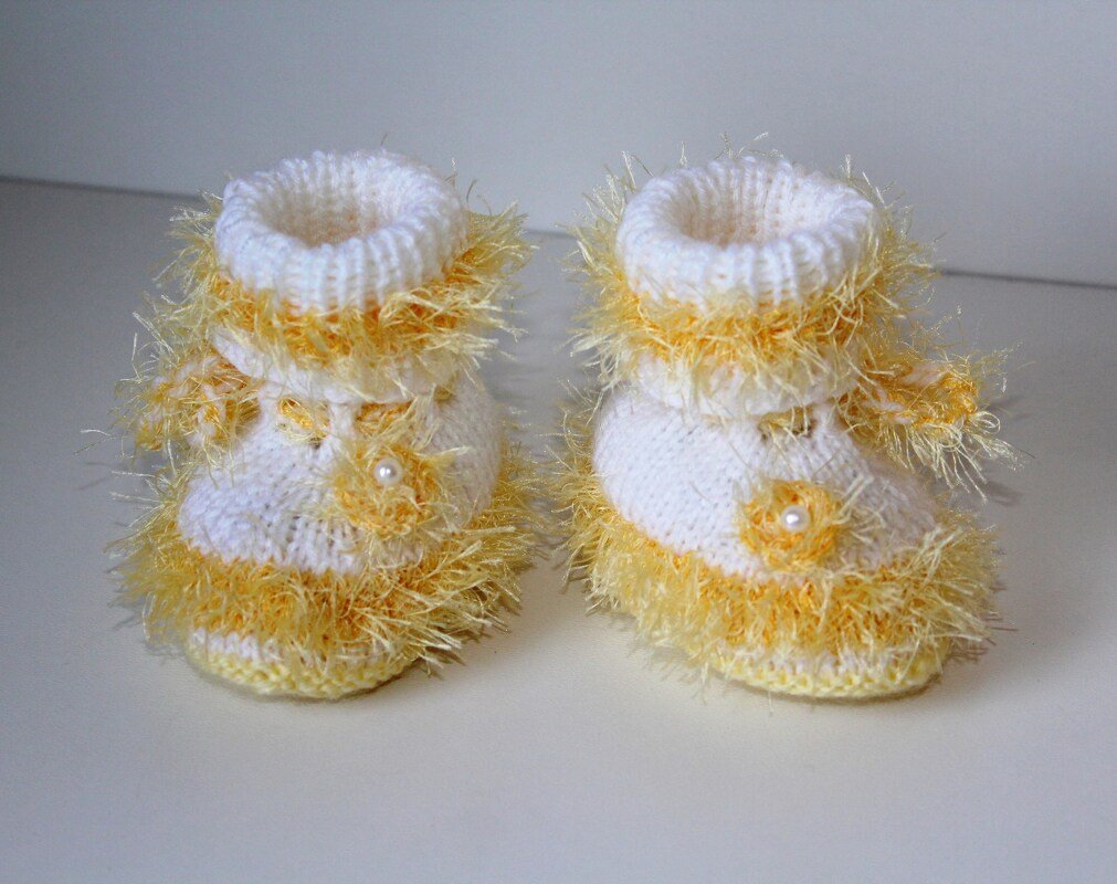 Strickanleitung Babyschuhe "Mia", Booties, Sohlenlänge 10,5 cm