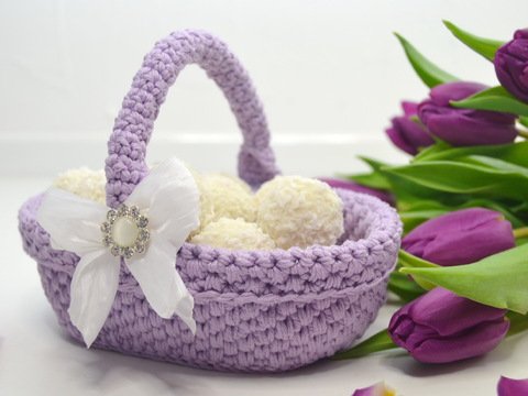 - DREAMY -  Osterkörbchen im Romantiklook, ovales Körbchen, Ostern, Geschenk, Muttertag