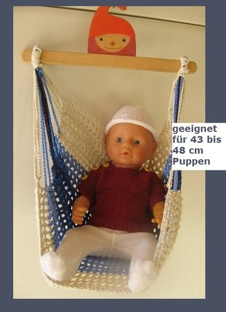 Hängematte für Baby Puppe 43 – 45 cm