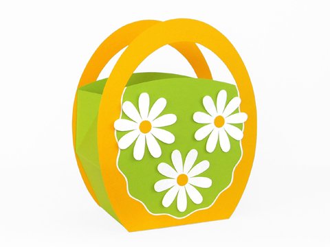 Geschenktasche mit Margeriten – Bastelvorlagen und Anleitung