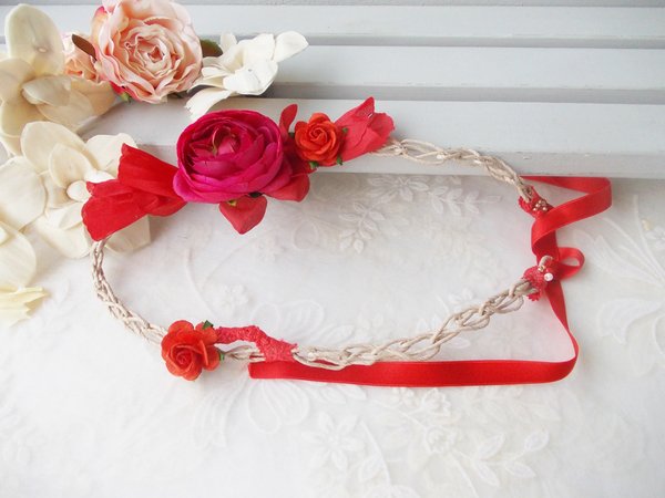 Blumenkrone Für Damen – Verstellbar, Aus Seidenblumen, Für Hochzeit & Fotoshooting