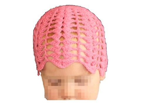 Häkelanleitung für ein leichtes Frühjahrs-/Sommermützchen im Muschelmuster in 2 Größen