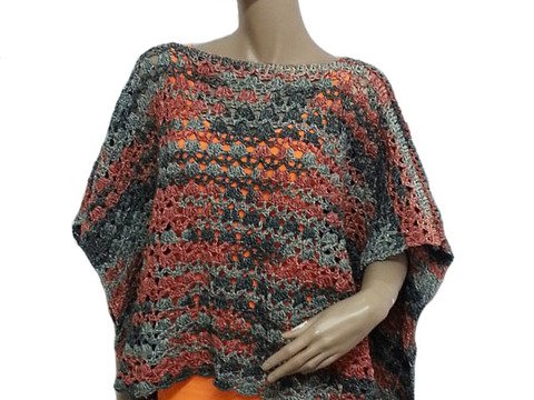 Häkelanleitung Poncho Überwurf unisize