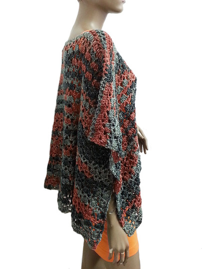 Häkelanleitung Poncho Überwurf unisize