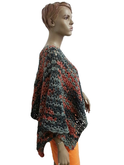 Häkelanleitung Poncho Überwurf unisize