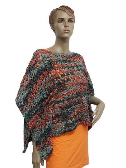 Häkelanleitung Poncho Überwurf unisize