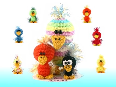 Family Zwitscherli -- crochet pattern by Haekelkeks -- english version