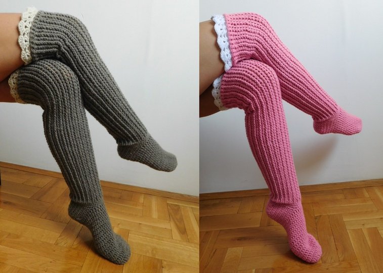 Over the knee socks, crochet knee high socks