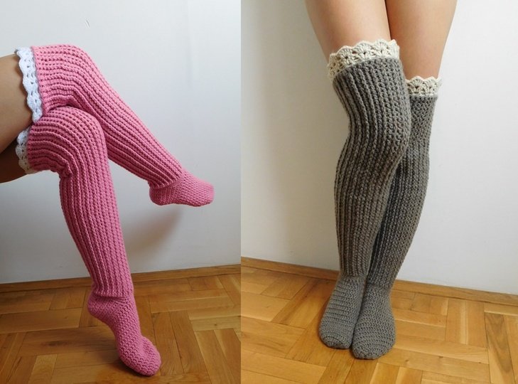 Over the knee socks, crochet knee high socks