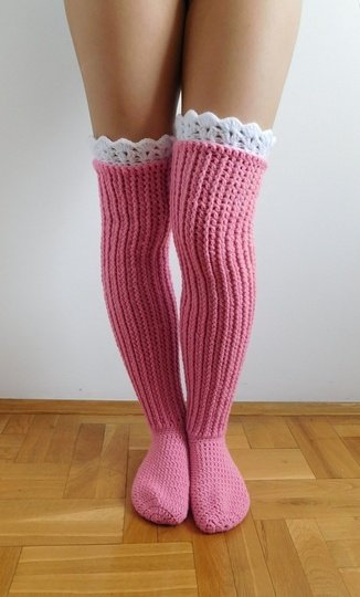 Over the knee socks, crochet knee high socks