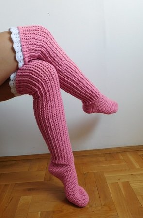 Over the knee socks, crochet knee high socks