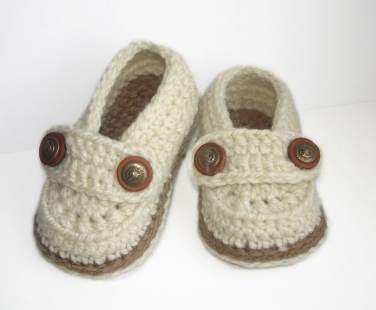 Easy Crochet Pattern Baby Loafers, Baby Booties, Crochet Booty for boy and girl, Crochet Baby Shoes