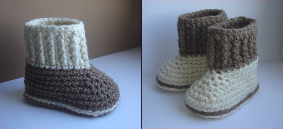 Crochet Pattern Baby Booties , Baby booty for boys and girls