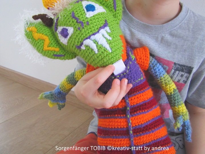 Sorgenfänger Tobib - ca. 58 cm - Häkelanleitung