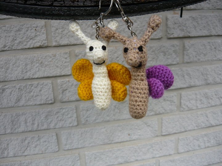 Häkelanleitung Schmetterling Schlüsselanhänger / Geschenkanhänger