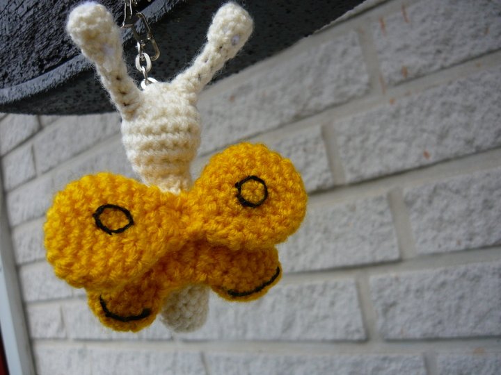 Häkelanleitung Schmetterling Schlüsselanhänger / Geschenkanhänger