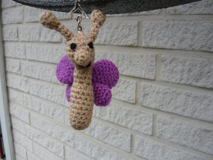 Häkelanleitung Schmetterling Schlüsselanhänger / Geschenkanhänger