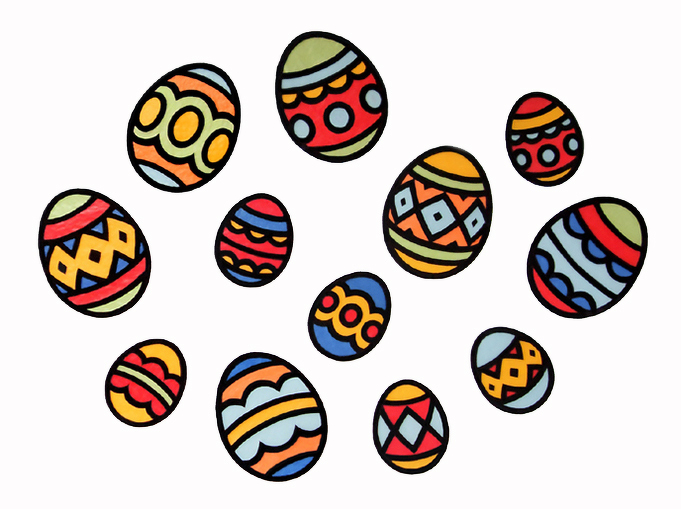 Fensterbilder – Kleine Ostereier – Bastelvorlagen und Anleitung