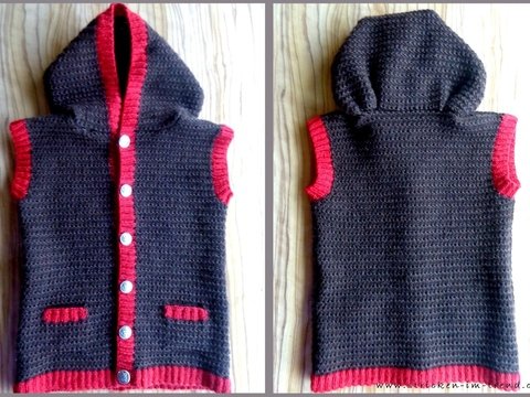 Strickanleitung für ärmellose Kapuzenweste für Buben | Baby AlpenChic