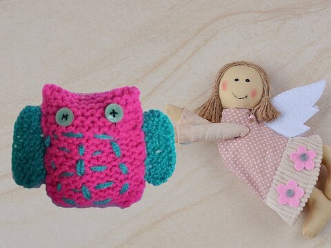 Strickanleitung Eule- Mini Eule 6 cm- auch für Anfänger