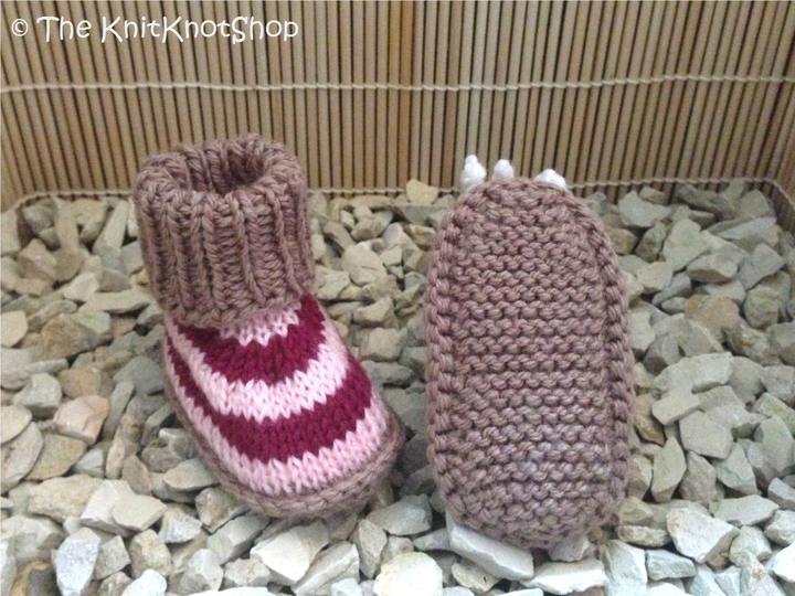 Strickanleitung Babyschuhe "Stripes" in drei Größen (9 cm, 11 cm, 13 cm)