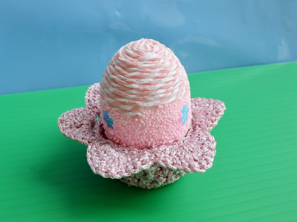 Crochet Easter Basket, Easter Decoration, Crochet Egg Holder, Easter Cup - Image 2