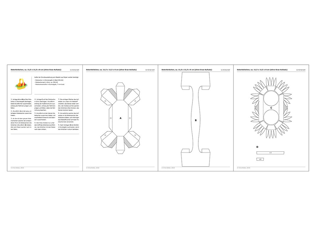 Osterkörbchen  – Bastelvorlagen mit Anleitung - Bild 3