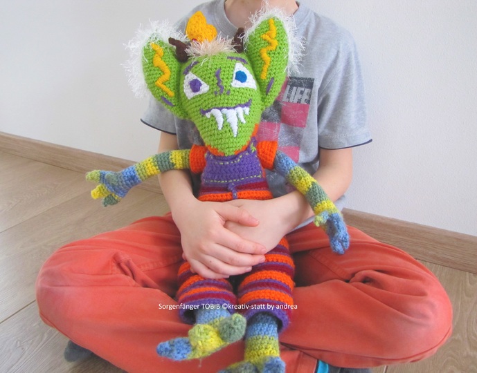Worried Catcher Tobib - ~ 58 cm - Crochet Pattern