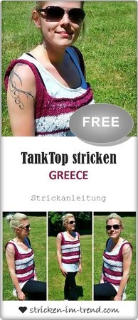 Strickanleitung für TankTop in Lace- und Fallmaschenoptik | TankTop Greece
