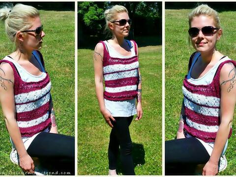 Strickanleitung für TankTop in Lace- und Fallmaschenoptik | TankTop Greece