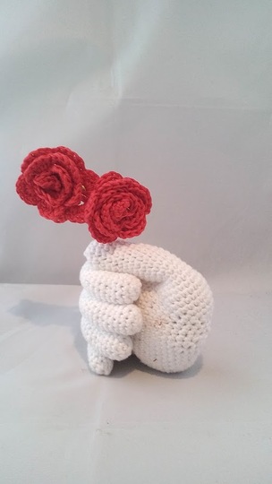 Häkelanleitung - Rose mit Stiel - einfach