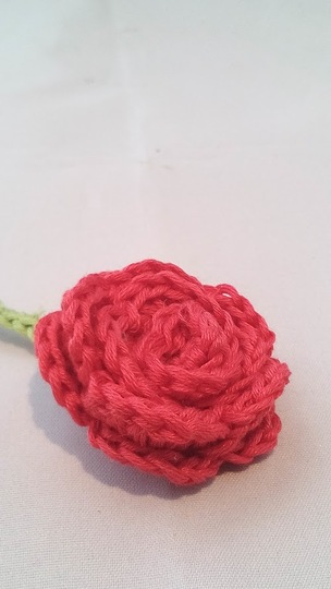 Häkelanleitung - Rose mit Stiel - einfach